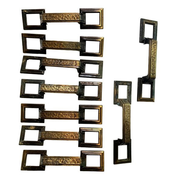 Vintage Amerock Tempra Antique English 3" Ctr. Square Ends Cabinet Pull BP187-AE - Picture 2 of 3